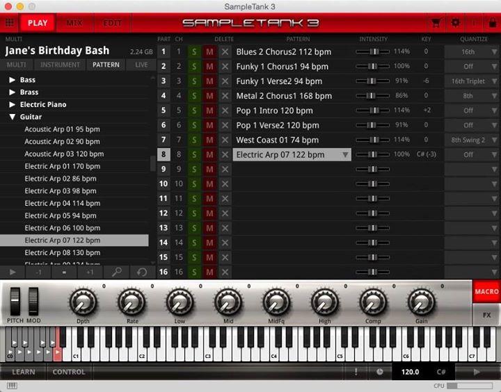 Ik Multimedia Sampletank 3 のmidiパターン サポート Hookup Inc